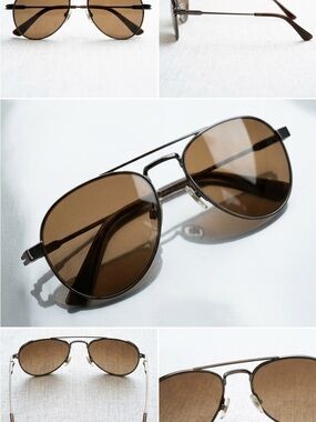 Yves Saint Laurent Aviator Sunglasses - Brown Lenses, Gunmetal Frame Unisex NWOT